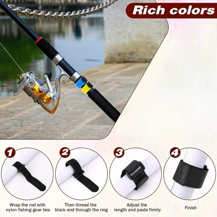 10 bandes réutilisables pour attacher et organiser les cannes à pêche, strap ceinture porte-cannes pour pêcheur extérieur