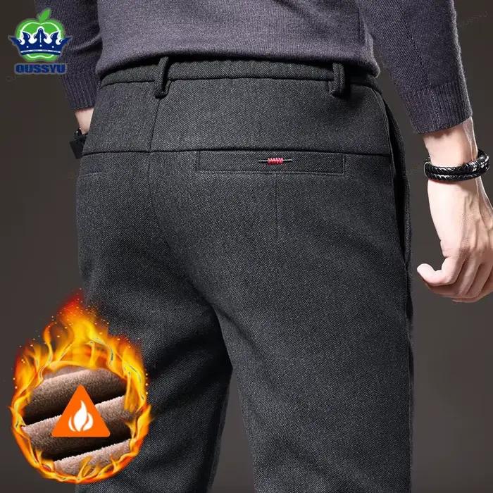 Pantalon d'hiver polaire homme pêche outdoor épais chaud velours coton confortable
