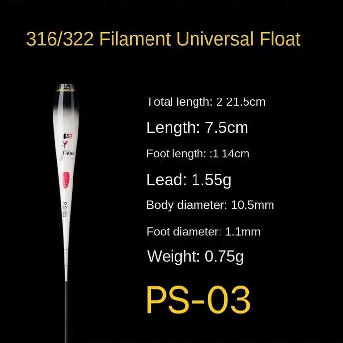 Flotteur composite nano plastique pour la pêche, partie inférieure du corps avec bouchons flottants
