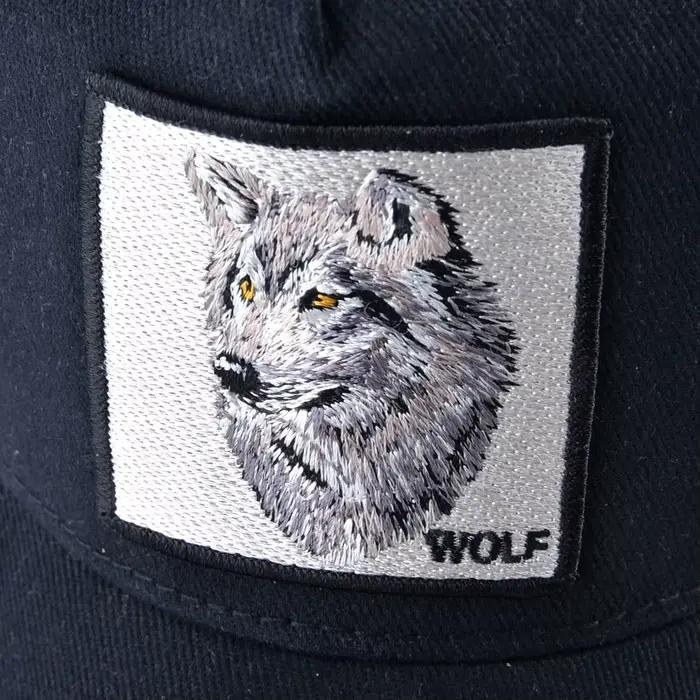 Casquette baseball loup brodé snapback pêche outdoor respirante visière unisexe fashion
