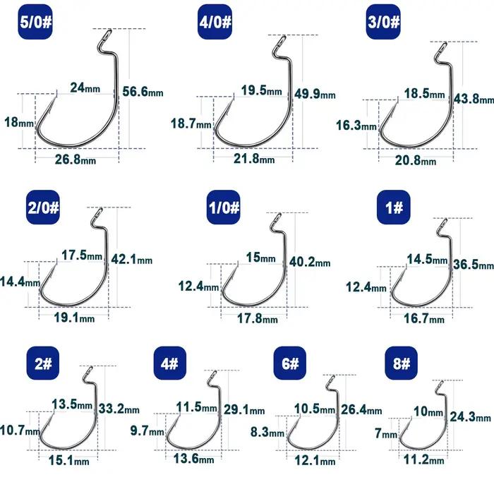 Hameçons Wide Gap Offset EWG pour vers souples - Texas Rig et pêche à la carpe