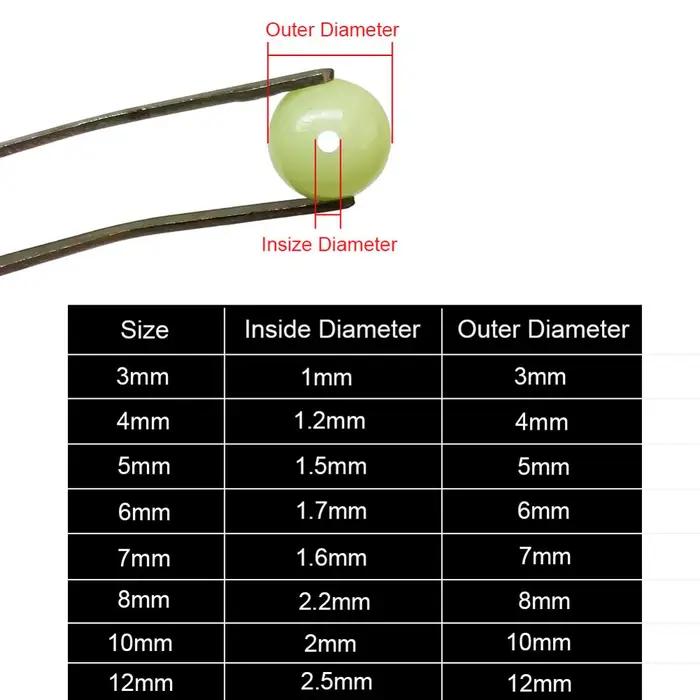 100 perles souples lumineuses pour montages - Stoppers 3-12mm pour hair rig et accessoires de pêche