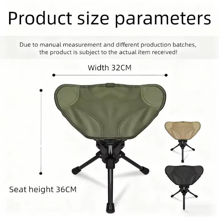 Chaise camping rotation 360° ultra légère aluminium pliable pêche pique-nique tissu oxford 600D siège