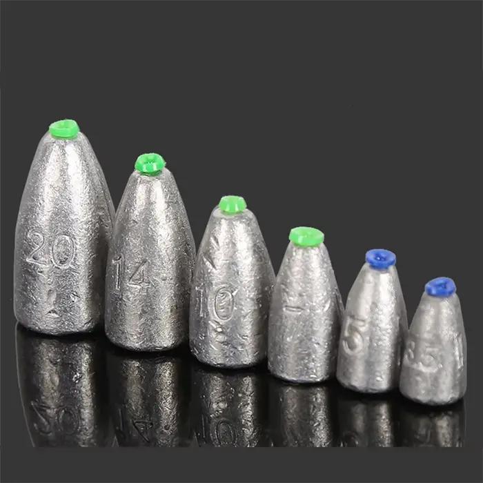 Plombs de pêche 10 pièces 2g à 20g - Sinkers bullet pour tous types de pêche - Accessoires pêche