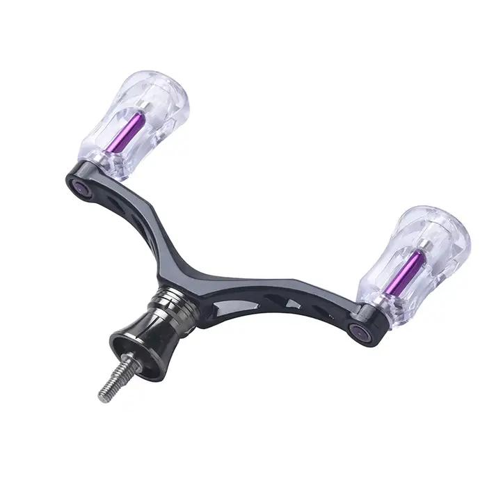 Manivelle Lizard Carbon à deux boutons pour moulinet spinning - Pièces personnalisées pêche