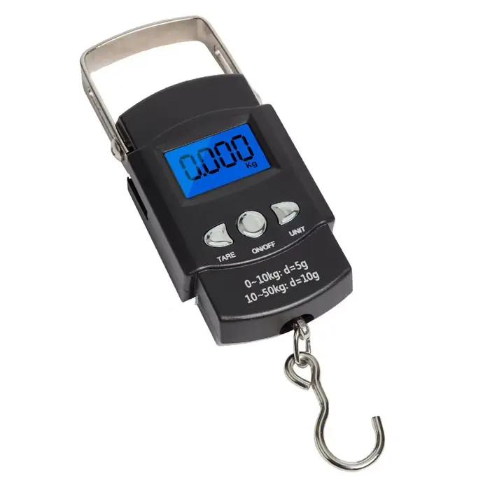 Balance électronique pêche inox 50kg/110lb avec mètre ruban - Pèse-poisson digital et mesure longueur