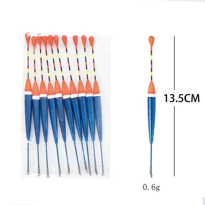 Lot promotionnel 10 flotteurs de pêche - Ensemble complet accessoires pêche avec bouchons et lumières