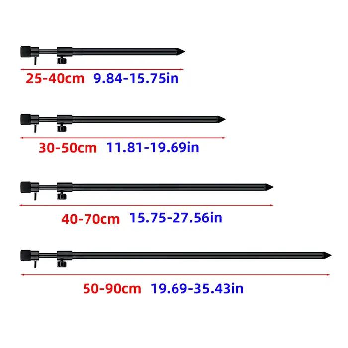 Set 2 supports de berge aluminium HIRISI 4 tailles ajustables - Pour alarmes et barres
