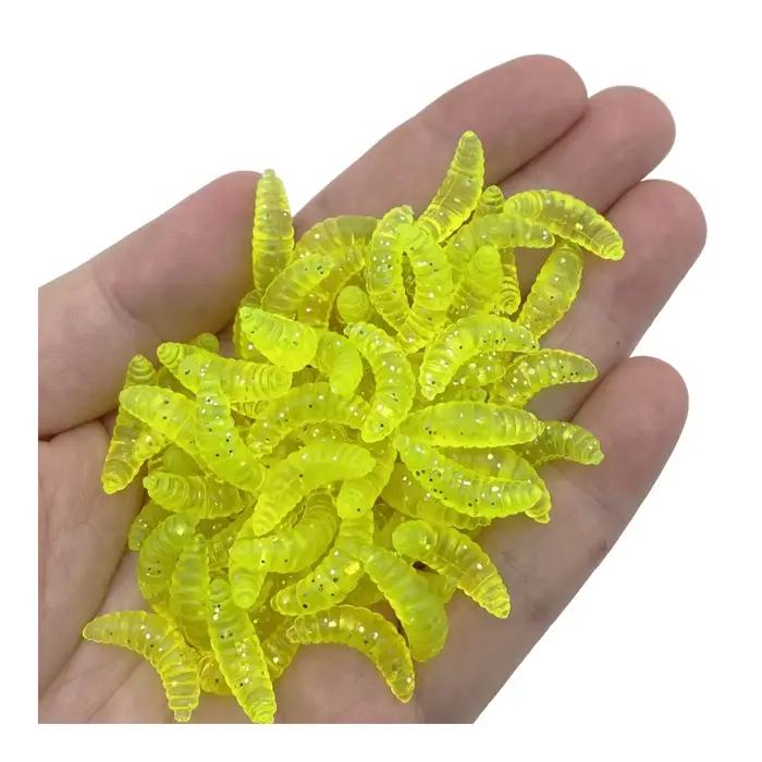 50 Vers de Farine Leurres Appâts Bioniques Souples Asticots pour Pêche Accessoires