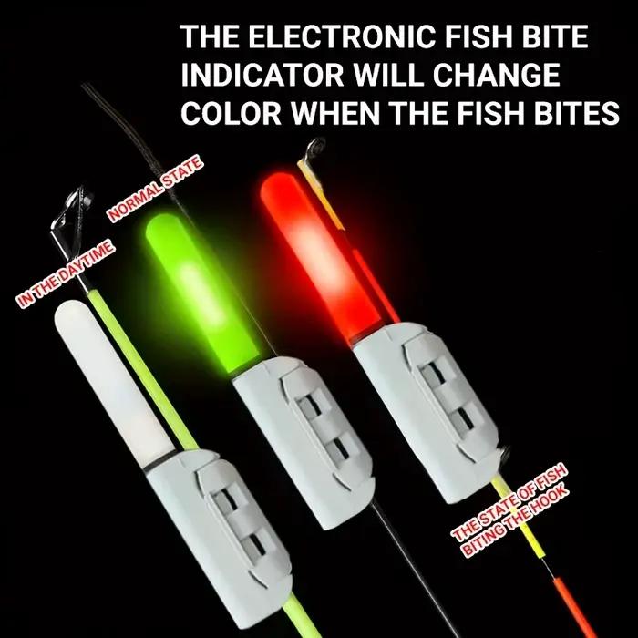 5 indicateurs de touche à pointe luminescente changeant de couleur pour pêche en mer sans pile