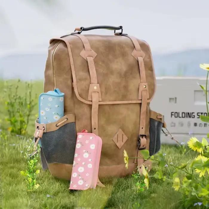 Tabouret pliant pêche ultra-léger pour sac à dos - Siège portable camping et pique-nique
