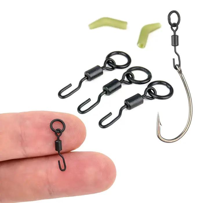 20 émerillons rapides Hirisi pour pêche carpe - Émerillons à anneau solide changement rapide