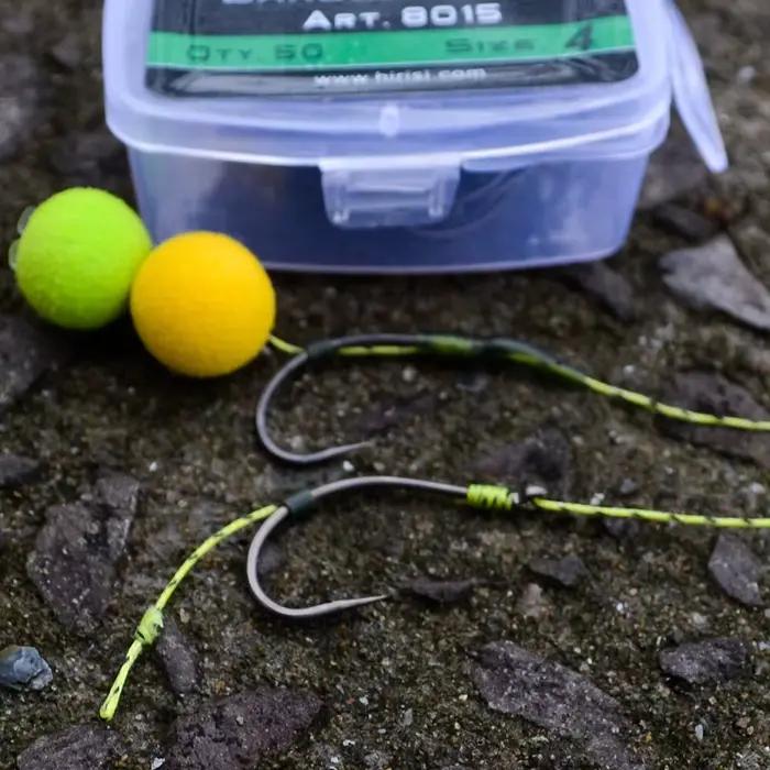 Lot de 50 hameçons Hirisi en acier carbone haute qualité pour pêche à la carpe - Hameçons barbelés