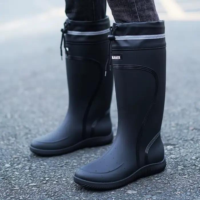 Bottes de pêche imperméables mi-mollet avec cordon de serrage - Homme et femme haute qualité