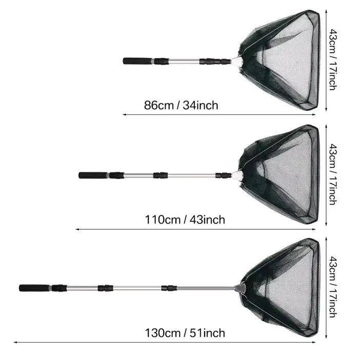 Filet de réception télescopique 130 cm pour carpes - Alliage aluminium pliable
