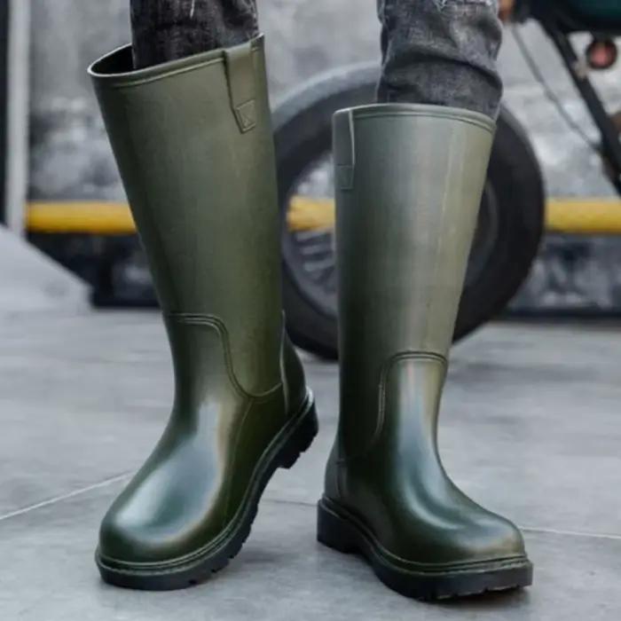 Bottes de pêche homme économiques sans lacets antidérapantes résistantes jardin extérieur