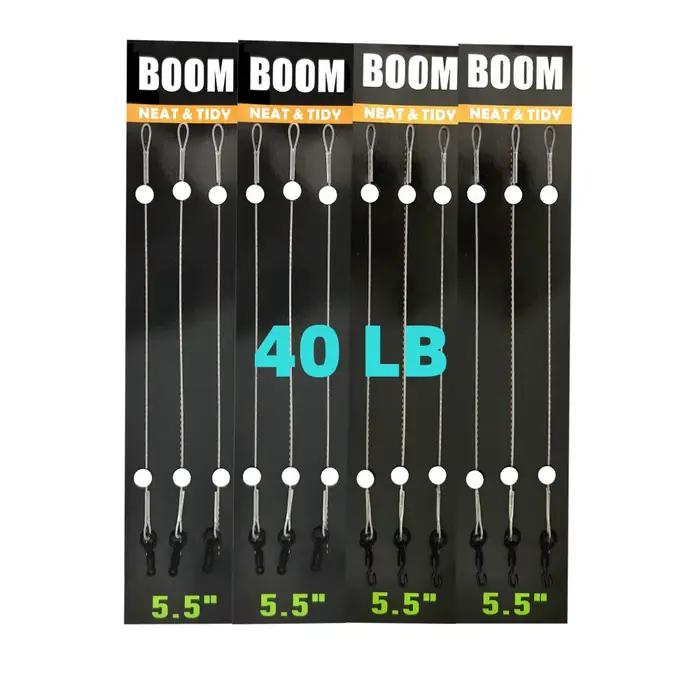 Leader fluorocarbone 100% pour montages carpe - Bas de ligne 5.5 pouces avec émerillon Ronnie