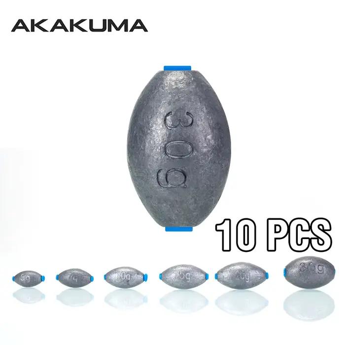 10 plombs olive pour pêche au lancer - Poids de 5g à 30g avec noyau plastique pour distance et précision