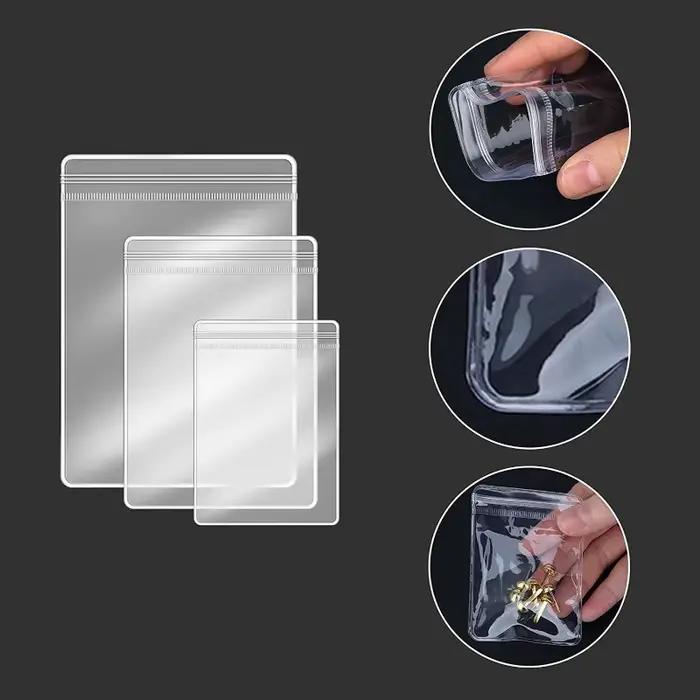 Sacs de rangement en PVC épais transparents pour bijoux, leurres de pêche et accessoires, élégants sacs de stockage réutilisables pour collectionneurs et amoureux des bijoux, idéaux pour offrir à l'occasion de naissance, anniversaire ou mariage