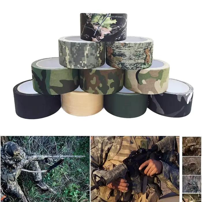 Ruban camouflage auto-adhésif 5m/10m - Pêche paintball airsoft imperméable antidérapant