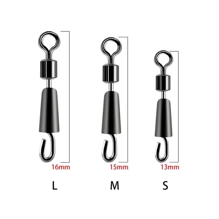 30/50PCS Bearing Swivels Ball Bearing Swivel Solid Rings Fishing Connector Ocean