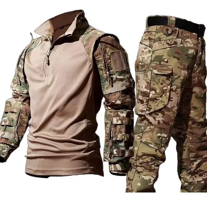 Nouvelle combinaison tactique shirt et pantalon homme - Pêche, airsoft, paintball, tenue d'assaut complète
