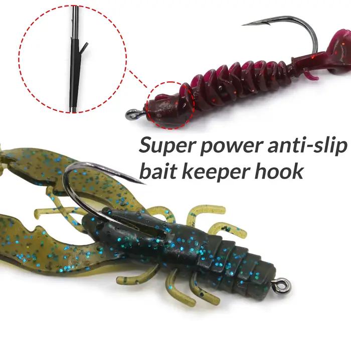Hameçon Baitholder 9KM 10-20PCS - Crochet ver acier carbone pour pêche du bar et techniques Texas Rig