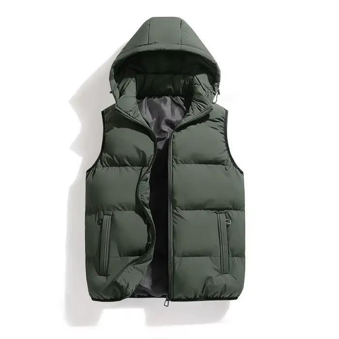 Veste pêche imperméable hiver - Veste sans manches chaude avec capuche pour pêche maritime