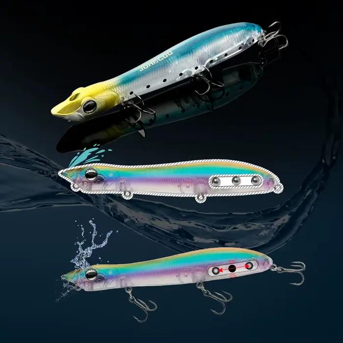 Leurre Popper Topwater 12cm Flottant pour Bass et Snakehead, Appât Dur avec Rattle et Wobble pour la Pêche