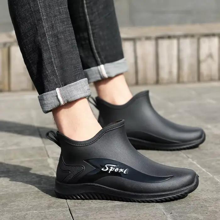 Bottes pluie homme courtes pêche antidérapantes résistantes cuisine lavage auto