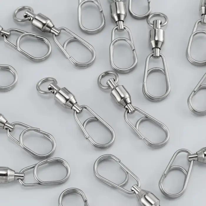 10 émerillons rapides à roulement à billes inox 9km - accessoires pêche connecteurs clips