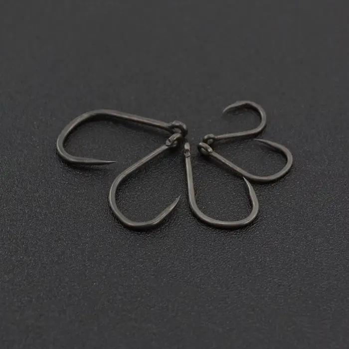 Hameçons Hirisi 50pcs sans ardillon acier inoxydable haute teneur en carbone PTFE pour pêche sportive