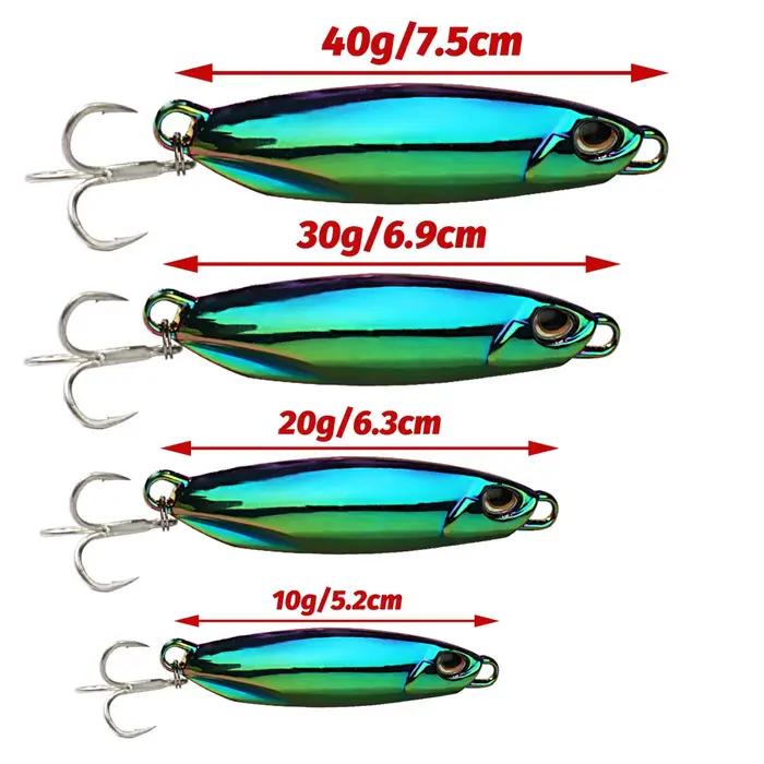 Leurre métal jig 10g à 40g pour brochet carpe - Swimbait cuiller pêche mer kit leurres artificiels