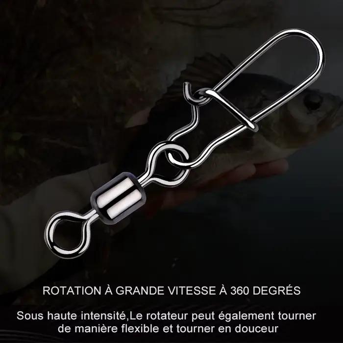 50 émerillons à roulement acier inoxydable pour pêche du brochet et gros carnassiers
