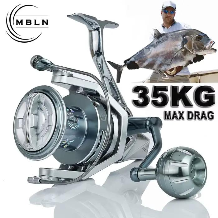 Moulinet de pêche surfcasting mer résistant 35kg, métal et anti-corrosion pour pêche sportive