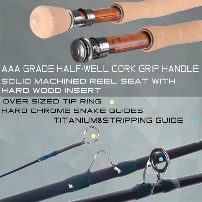 Canne à pêche à la mouche Maximumcatch V-Traveler 9FT 5-8wt graphite IM10 fibre carbone 7 sections action rapide