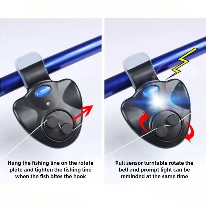 Alarme de touche LED portable pour pêche à la carpe - Indicateur avec amortisseur et signal sonore puissant