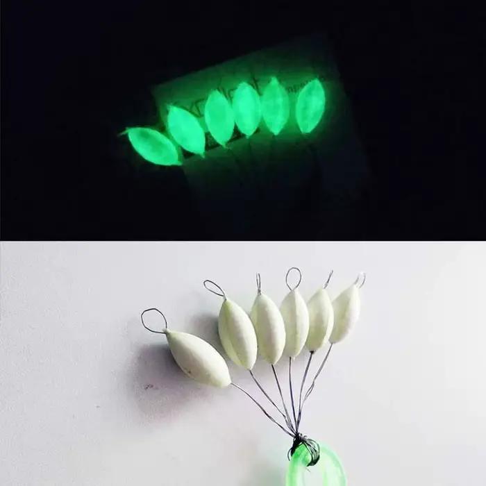Lot de 15 flotteurs luminescents 7 étoiles ovale, 11-13-15mm, pour la pêche de la carpe et gardon