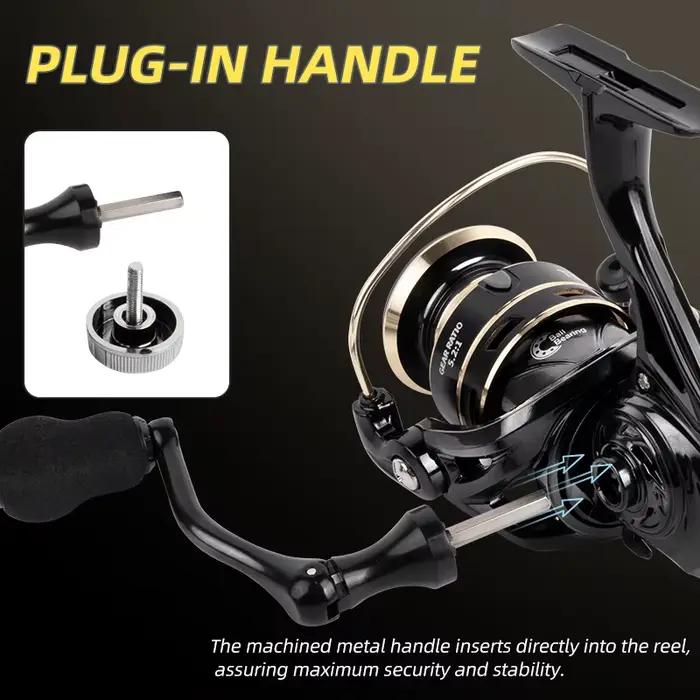 Moulinet spinning professionnel ultra-léger 1000-7000 avec frein 8-12kg pour eau douce et mer
