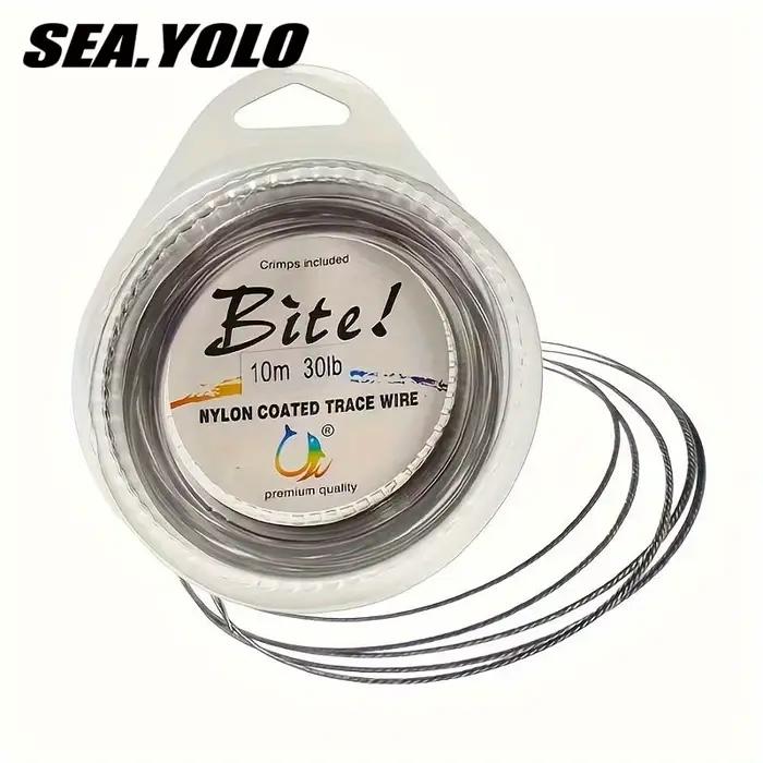 Leader acier pêche mer 10m X7 nylon : 2 fils 0.2-1mm pour bar et gros carnassiers (5-150LB)