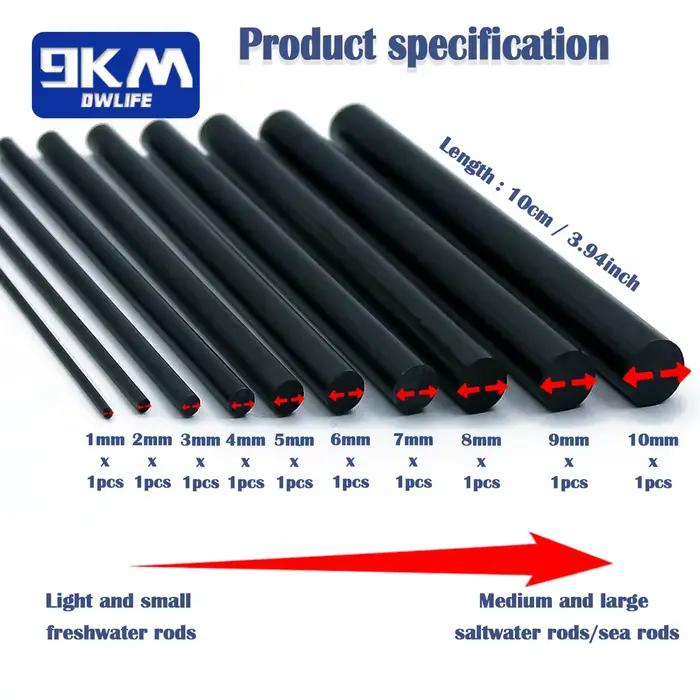 Kit réparation canne pêche complet époxy, 10 bâtons fibre carbone, colle AB, fil pour eau salée