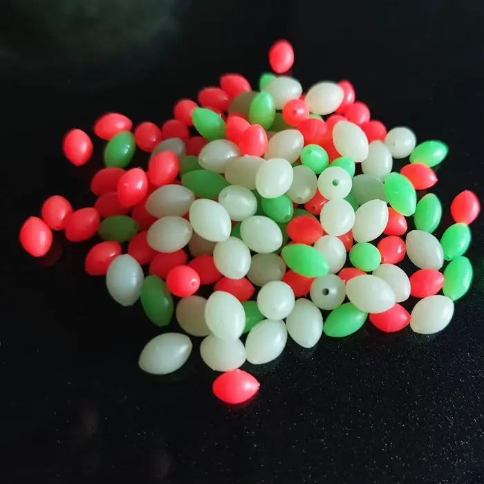Perles d'arrêt lumineuses INFOF 100-500 pièces - Accessoires pêche mouche nocturne et stoppers ovales en caoutchouc