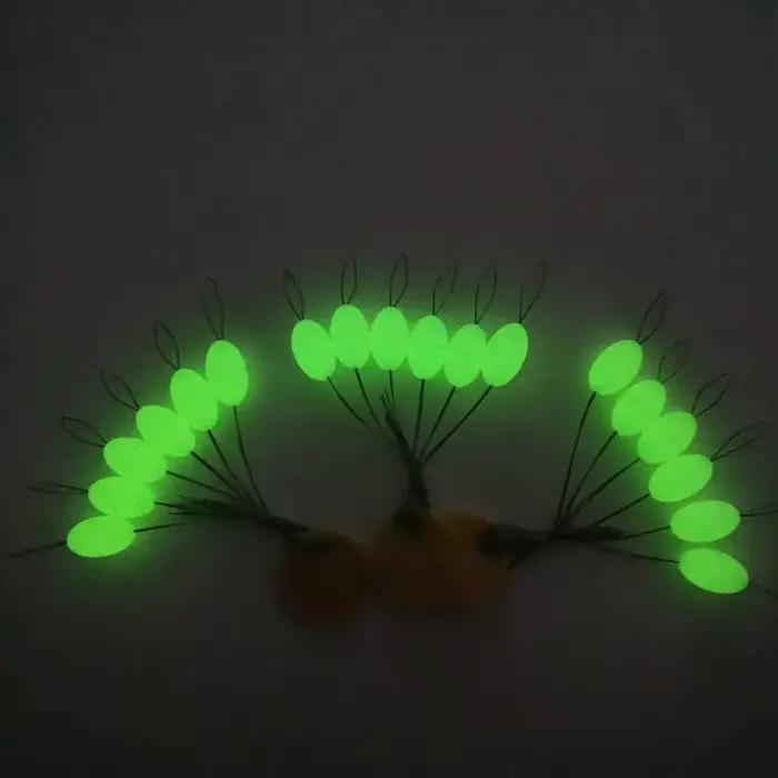 30 pièces flotteurs luminescents ovale mini pêche espace haricots J303, fixation facile comme un stop float