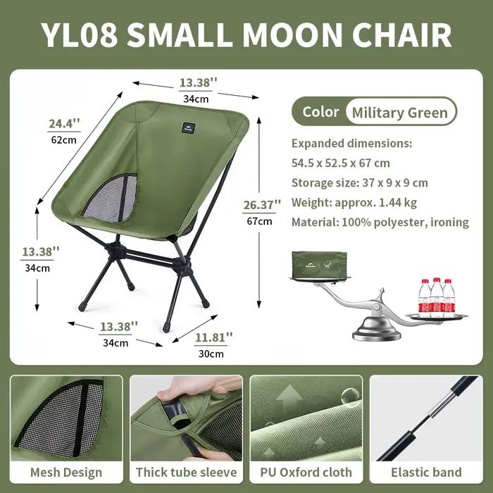 Chaise pliante pêche ultralégère Naturehike L01 - Fauteuil lune confortable pour camping et voyage