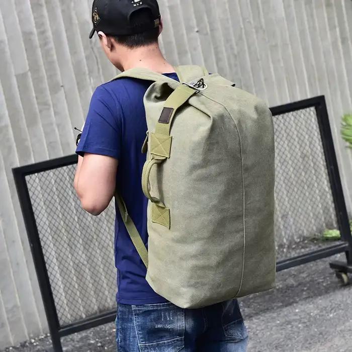 Sac à dos pêche grande capacité toile canvas montagne épaule homme qualité professionnelle
