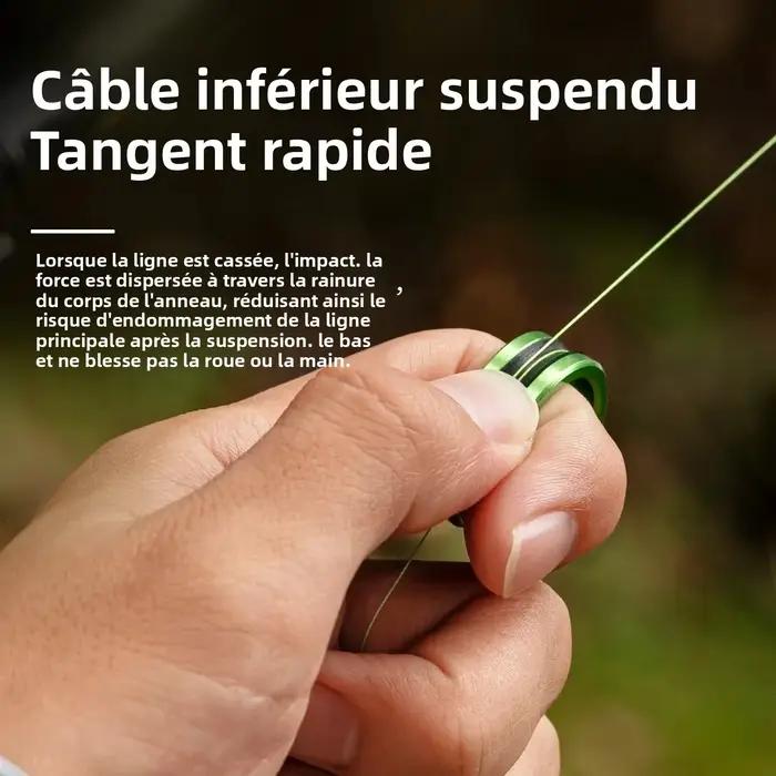Anneau coupe-ligne en alliage 2 pièces coupe rapide anti-dérapage protège les mains et moulinet pour serrage noeud avançon