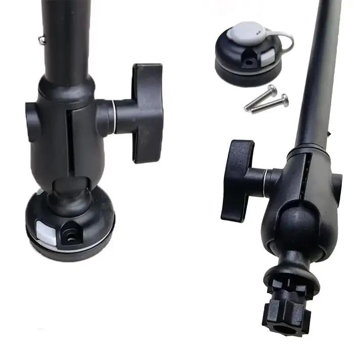 Support GPS sondeur pêche aluminium - Système de fixation bras pour bateau et kayak