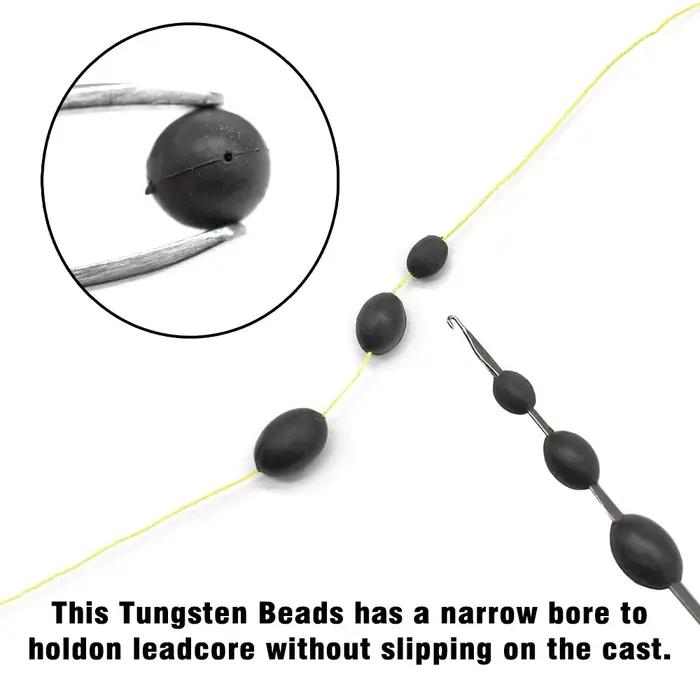 Perles tungstène 10 pièces pêche carpe leader - plombées espacement ligne terminal tackle sans plomb
