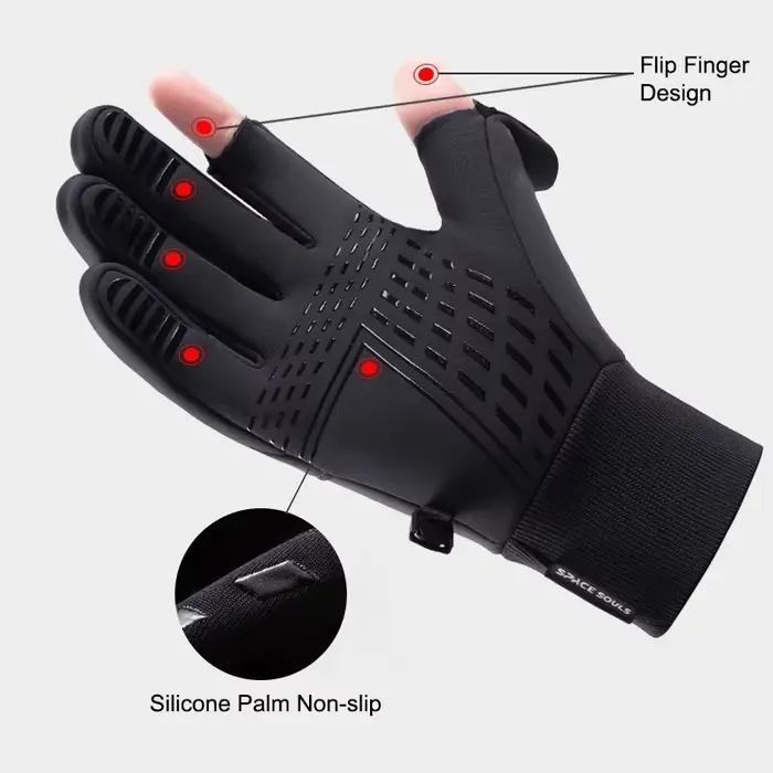 Gants chauds hiver homme femme imperméables tactiles sport extérieur pêche ski vélo