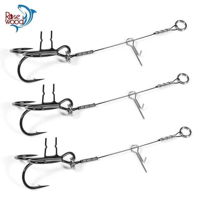 Hameçons Triple Rosewood Acier Haut Carbone T-Treble Spike Stingers #4 à #1/0 pour Eau Douce et Mer